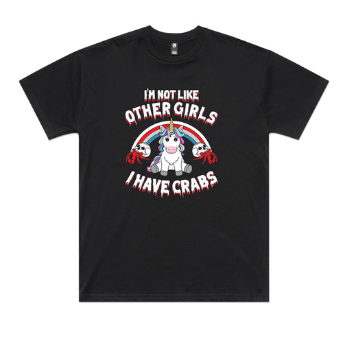 I Have Crabs Tee by Lonely Kids Club. All clothing from our T-shirts to our shorts and hoodies are ethically made, and printed packed and shipped from Sydney.