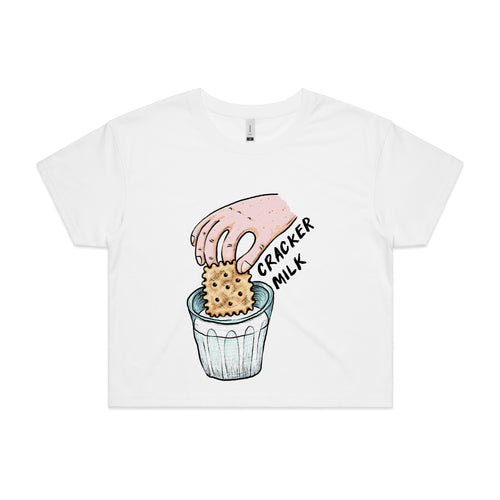 CrackerMilk Illustrated Logo Tee by Lonely Kids Club. All clothing from our T-shirts to our shorts and hoodies are ethically made, and printed packed and shipped from Sydney.
