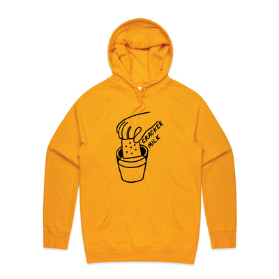 CrackerMilk Logo Hoodie by Lonely Kids Club. All clothing from our T-shirts to our shorts and hoodies are ethically made, and printed packed and shipped from Sydney.