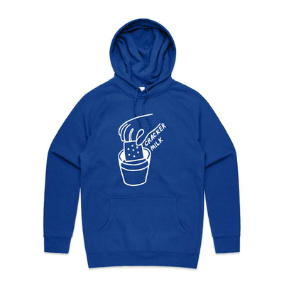 CrackerMilk Logo Hoodie by Lonely Kids Club. All clothing from our T-shirts to our shorts and hoodies are ethically made, and printed packed and shipped from Sydney.