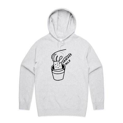 CrackerMilk Logo Hoodie by Lonely Kids Club. All clothing from our T-shirts to our shorts and hoodies are ethically made, and printed packed and shipped from Sydney.