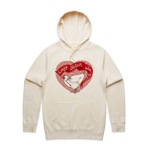 Crazy Chicken Lady Hoodie by Lonely Kids Club. All clothing from our T-shirts to our shorts and hoodies are ethically made, and printed packed and shipped from Sydney.