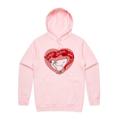Crazy Chicken Lady Hoodie by Lonely Kids Club. All clothing from our T-shirts to our shorts and hoodies are ethically made, and printed packed and shipped from Sydney.