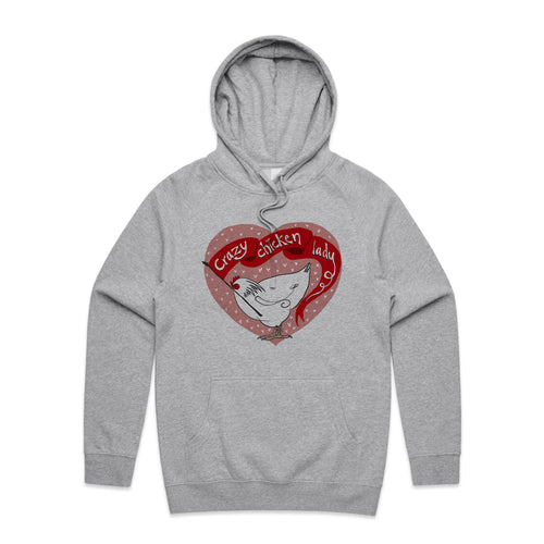 Crazy Chicken Lady Hoodie by Lonely Kids Club. All clothing from our T-shirts to our shorts and hoodies are ethically made, and printed packed and shipped from Sydney.