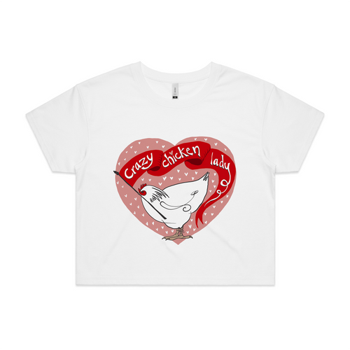Crazy Chicken Lady Tee by Lonely Kids Club. All clothing from our T-shirts to our shorts and hoodies are ethically made, and printed packed and shipped from Sydney.