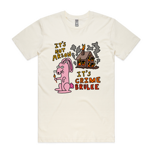 Crime Brulee Tee by Lonely Kids Club. All clothing from our T-shirts to our shorts and hoodies are ethically made, and printed packed and shipped from Sydney.