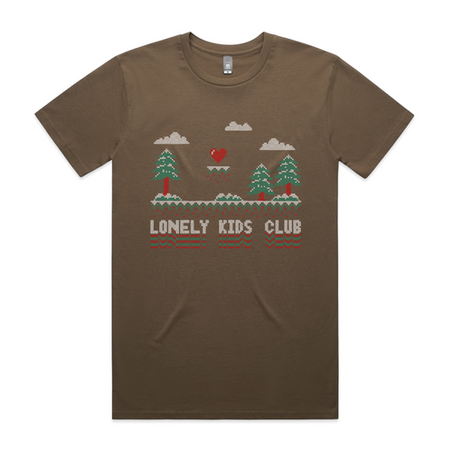 Cross Stitch Tee by Lonely Kids Club. All clothing from our T-shirts to our shorts and hoodies are ethically made, and printed packed and shipped from Sydney.