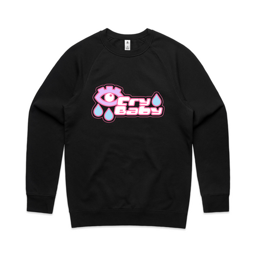 Cry Baby Jumper by Lonely Kids Club. All clothing from our T-shirts to our shorts and hoodies are ethically made, and printed packed and shipped from Sydney.