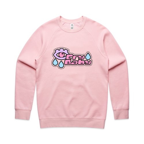 Cry Baby Jumper by Lonely Kids Club. All clothing from our T-shirts to our shorts and hoodies are ethically made, and printed packed and shipped from Sydney.