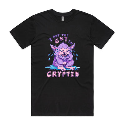 Cry In Cryptid Tee by Lonely Kids Club. All clothing from our T-shirts to our shorts and hoodies are ethically made, and printed packed and shipped from Sydney.