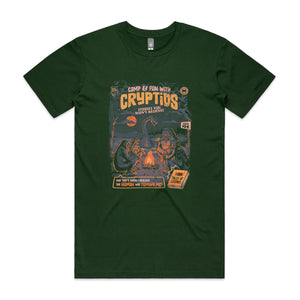 Cryptid Camp Tee by Lonely Kids Club. All clothing from our T-shirts to our shorts and hoodies are ethically made, and printed packed and shipped from Sydney.