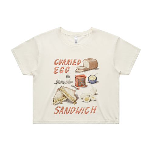 Curried Egg Sandwich Tee by Lonely Kids Club. All clothing from our T-shirts to our shorts and hoodies are ethically made, and printed packed and shipped from Sydney.