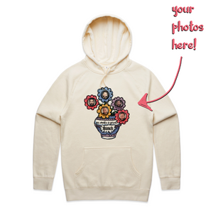 Custom Bouquet Hoodie by Lonely Kids Club. All clothing from our T-shirts to our shorts and hoodies are ethically made, and printed packed and shipped from Sydney.
