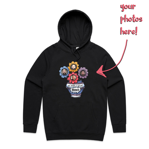 Custom Bouquet Hoodie by Lonely Kids Club. All clothing from our T-shirts to our shorts and hoodies are ethically made, and printed packed and shipped from Sydney.