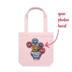 Custom Bouquet Tote by Lonely Kids Club. All clothing from our T-shirts to our shorts and hoodies are ethically made, and printed packed and shipped from Sydney.