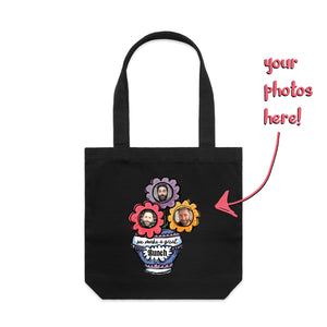 Custom Bouquet Tote by Lonely Kids Club. All clothing from our T-shirts to our shorts and hoodies are ethically made, and printed packed and shipped from Sydney.
