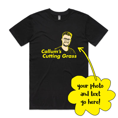 Custom Cutting Grass Tee by Lonely Kids Club. All clothing from our T-shirts to our shorts and hoodies are ethically made, and printed packed and shipped from Sydney.
