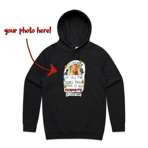Custom Favourite Mum Hoodie by Lonely Kids Club. All clothing from our T-shirts to our shorts and hoodies are ethically made, and printed packed and shipped from Sydney.