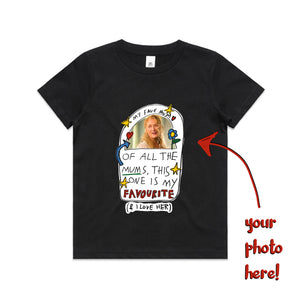 Custom Favourite Mum Kids Tee by Lonely Kids Club. All clothing from our T-shirts to our shorts and hoodies are ethically made, and printed packed and shipped from Sydney.