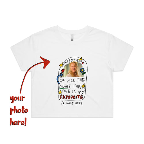 Custom Favourite Mum Tee by Lonely Kids Club. All clothing from our T-shirts to our shorts and hoodies are ethically made, and printed packed and shipped from Sydney.