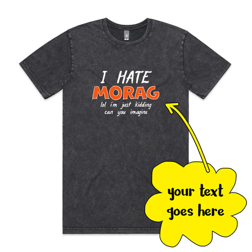 Custom Hate Tee by Lonely Kids Club. All clothing from our T-shirts to our shorts and hoodies are ethically made, and printed packed and shipped from Sydney.