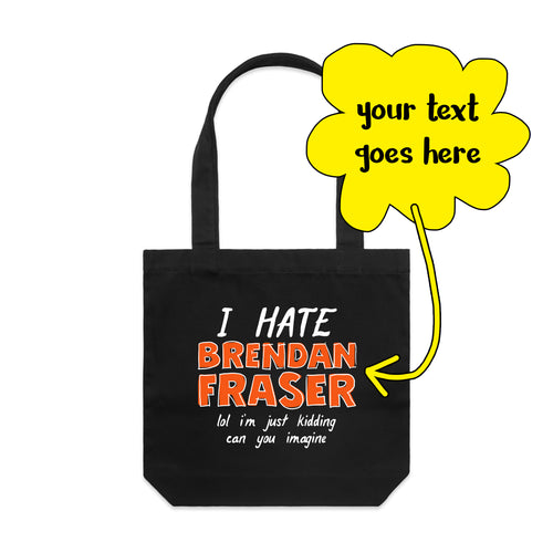 Custom Hate Tote by Lonely Kids Club. All clothing from our T-shirts to our shorts and hoodies are ethically made, and printed packed and shipped from Sydney.