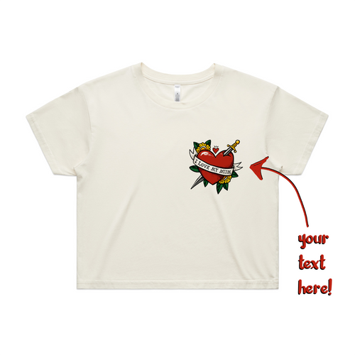 Custom Heart Tattoo Tee by Lonely Kids Club. All clothing from our T-shirts to our shorts and hoodies are ethically made, and printed packed and shipped from Sydney.