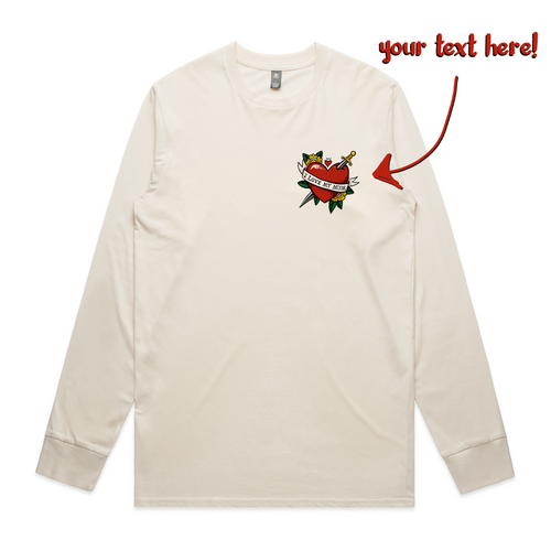 Custom Heart Tattoo Tee by Lonely Kids Club. All clothing from our T-shirts to our shorts and hoodies are ethically made, and printed packed and shipped from Sydney.