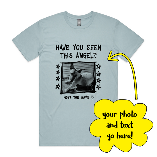 Custom Missing Poster Tee by Lonely Kids Club. All clothing from our T-shirts to our shorts and hoodies are ethically made, and printed packed and shipped from Sydney.