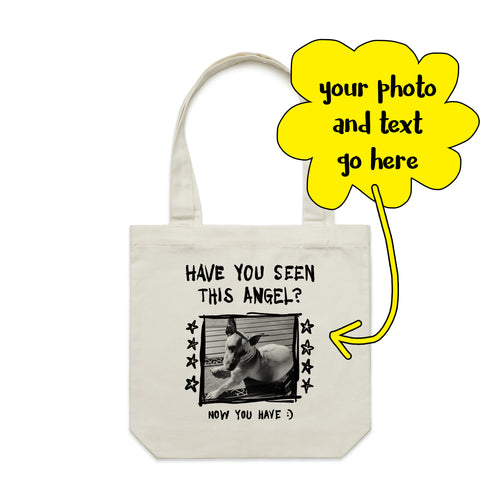 Custom Missing Poster Tote by Lonely Kids Club. All clothing from our T-shirts to our shorts and hoodies are ethically made, and printed packed and shipped from Sydney.