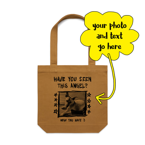 Custom Missing Poster Tote by Lonely Kids Club. All clothing from our T-shirts to our shorts and hoodies are ethically made, and printed packed and shipped from Sydney.