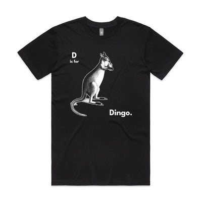 D Is For Dingo Tee by Lonely Kids Club. All clothing from our T-shirts to our shorts and hoodies are ethically made, and printed packed and shipped from Sydney.