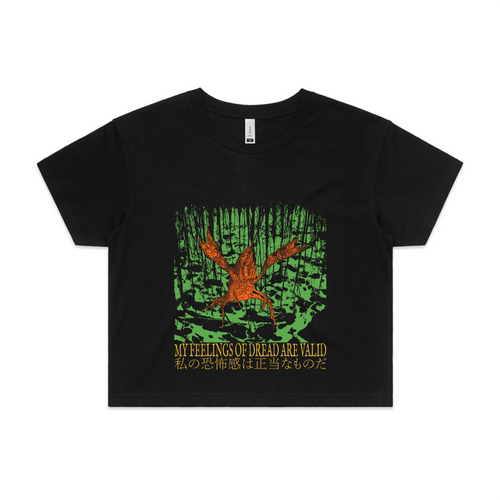Feelings Of Dread Tee by Lonely Kids Club. All clothing from our T-shirts to our shorts and hoodies are ethically made, and printed packed and shipped from Sydney.