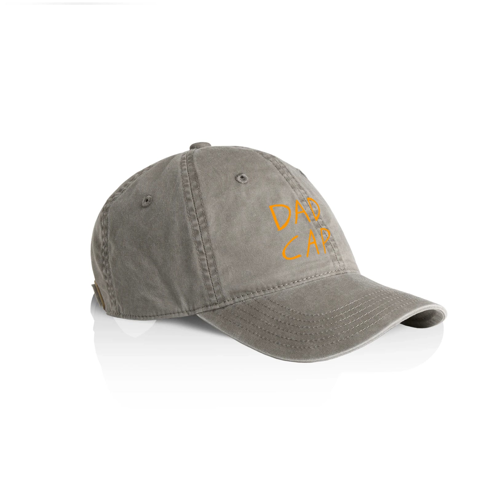 Grey classic cap with Dad Cap graphic by Lonely Kids Club