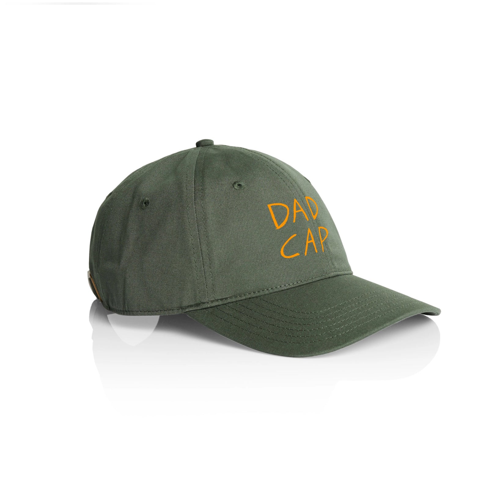 Army Green classic cap with Dad Cap graphic by Lonely Kids Club