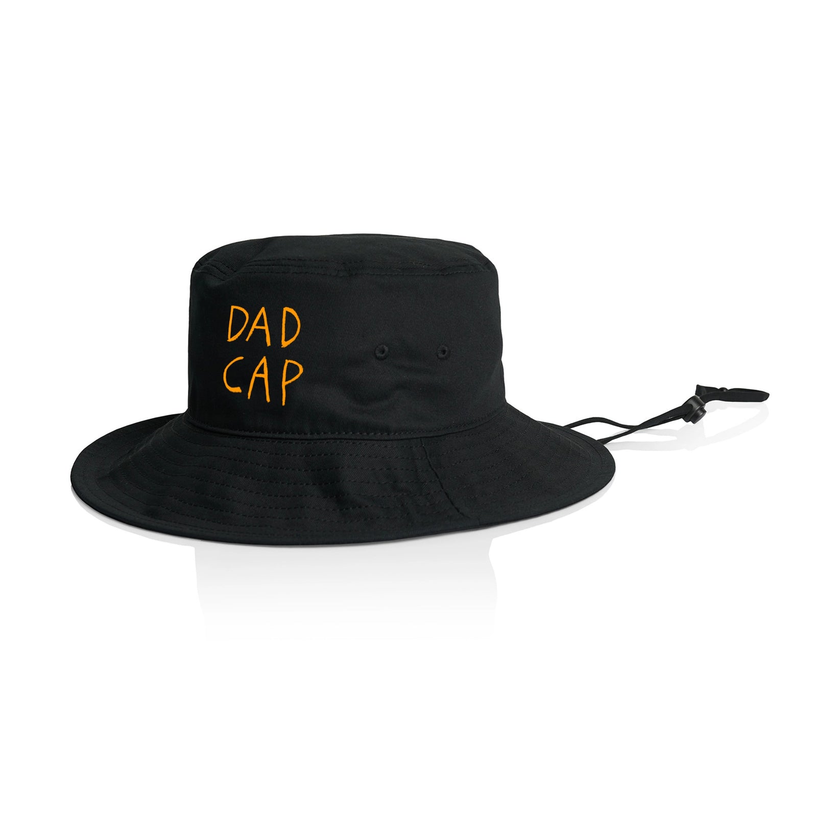 Black sun hat with Dad Cap graphic by Lonely Kids Club