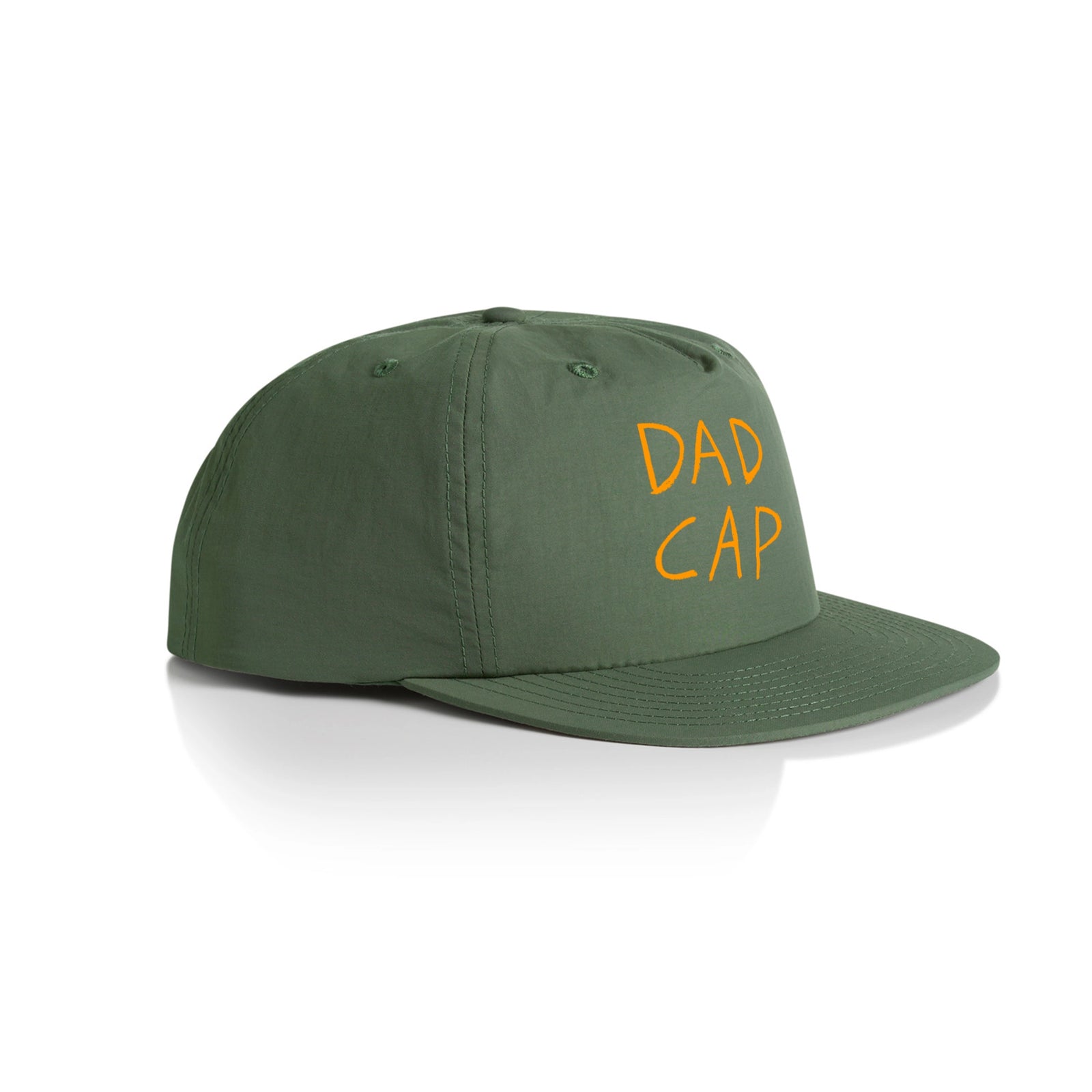 Army Green active cap with Dad Cap graphic by Lonely Kids Club