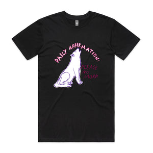 Daily Affirmation Tee by Lonely Kids Club. All clothing from our T-shirts to our shorts and hoodies are ethically made, and printed packed and shipped from Sydney.