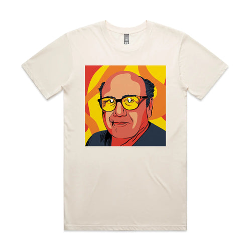 Danny Devito Pop Tee by Lonely Kids Club. All clothing from our T-shirts to our shorts and hoodies are ethically made, and printed packed and shipped from Sydney.