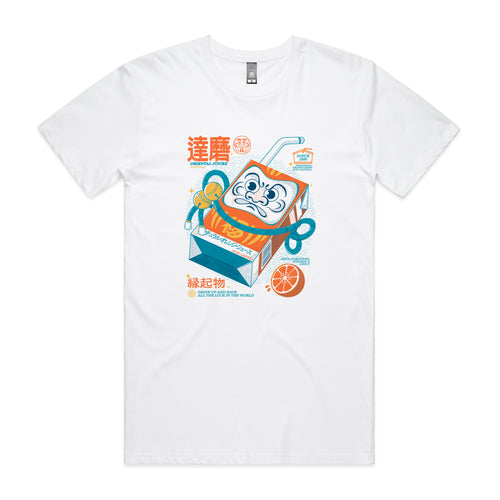 Daruma Juice Box Tee by Lonely Kids Club. All clothing from our T-shirts to our shorts and hoodies are ethically made, and printed packed and shipped from Sydney.