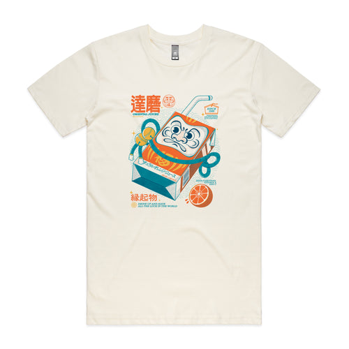 Daruma Juice Box Tee by Lonely Kids Club. All clothing from our T-shirts to our shorts and hoodies are ethically made, and printed packed and shipped from Sydney.