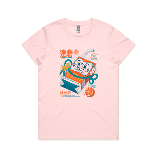 Daruma Juice Box Tee by Lonely Kids Club. All clothing from our T-shirts to our shorts and hoodies are ethically made, and printed packed and shipped from Sydney.