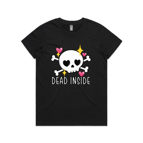 Dead Inside Tee by Lonely Kids Club. All clothing from our T-shirts to our shorts and hoodies are ethically made, and printed packed and shipped from Sydney.