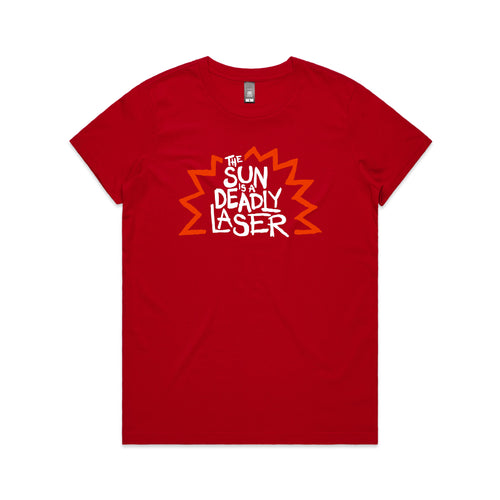 Deadly Laser Tee by Lonely Kids Club. All clothing from our T-shirts to our shorts and hoodies are ethically made, and printed packed and shipped from Sydney.