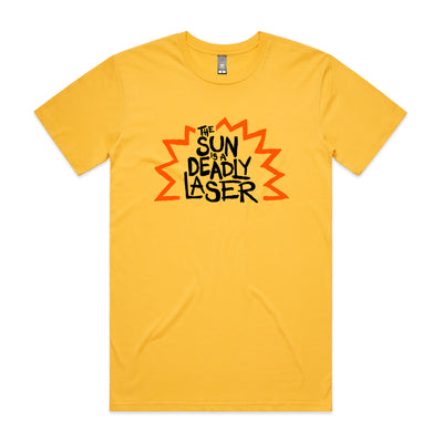 Deadly Laser Tee by Lonely Kids Club. All clothing from our T-shirts to our shorts and hoodies are ethically made, and printed packed and shipped from Sydney.