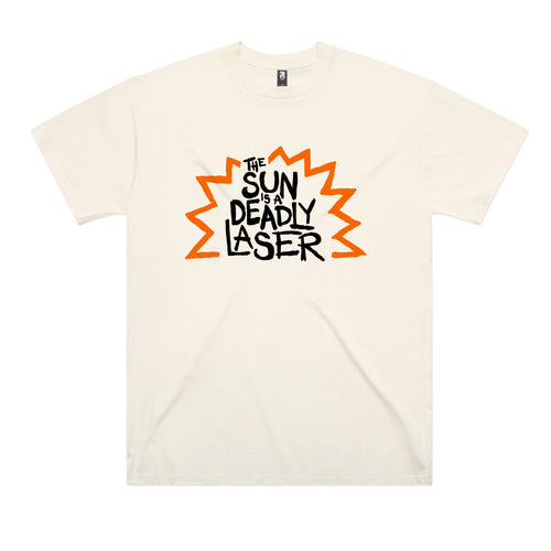 Deadly Laser Tee by Lonely Kids Club. All clothing from our T-shirts to our shorts and hoodies are ethically made, and printed packed and shipped from Sydney.