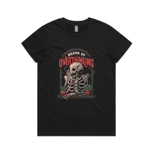 Death By Overthinking Tee by Lonely Kids Club. All clothing from our T-shirts to our shorts and hoodies are ethically made, and printed packed and shipped from Sydney.