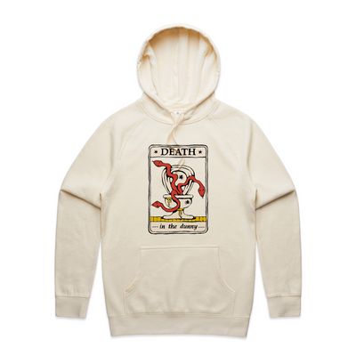 Death Tarot Hoodie by Lonely Kids Club. All clothing from our T-shirts to our shorts and hoodies are ethically made, and printed packed and shipped from Sydney.