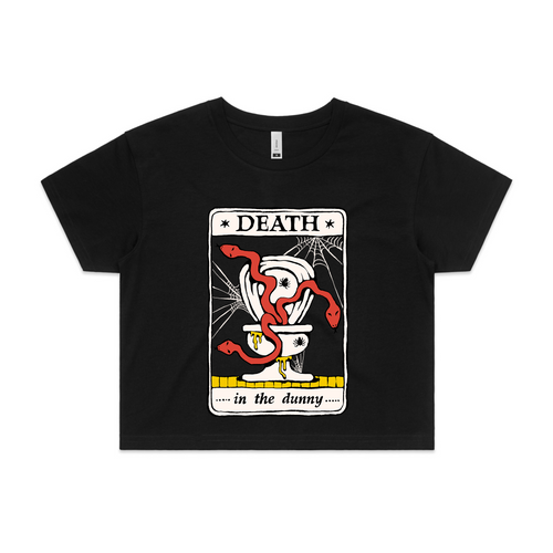 Death Tarot Tee by Lonely Kids Club. All clothing from our T-shirts to our shorts and hoodies are ethically made, and printed packed and shipped from Sydney.