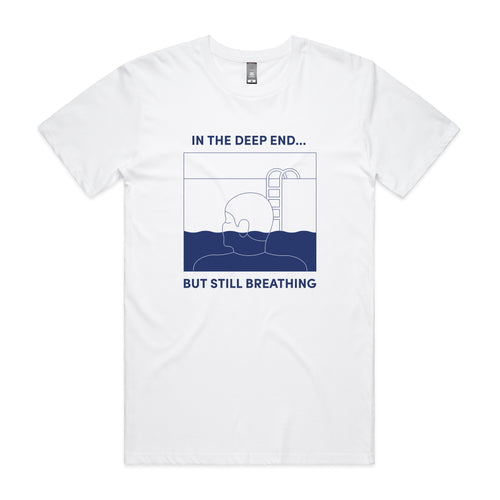 In The Deep End Tee by Lonely Kids Club. All clothing from our T-shirts to our shorts and hoodies are ethically made, and printed packed and shipped from Sydney.
